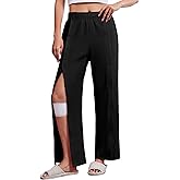 Deyeek Women's Tear Away Pants with Pockets Easy Access Adaptive Pants Post Hip Knee Leg Surgery Breakaway Lounge Sweatpants
