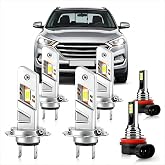 FITMOTORS Super Bright 6500K White Bulbs for Hyundai Tucson (Not for HID) 2016-2018, 80,000-Hour Lifespan, High/Low Beam Fog Bulbs, Plug-and-Play Light Kit &ndash; 6-Pack