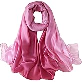 ZMC Long Silk Feeling Scarf,Smooth Gradient Scarf Stripe Lightweight Sun-proof Shawl Wrap Headscarf for Women Spring Summer