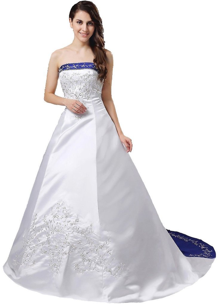 strapless satin wedding dress