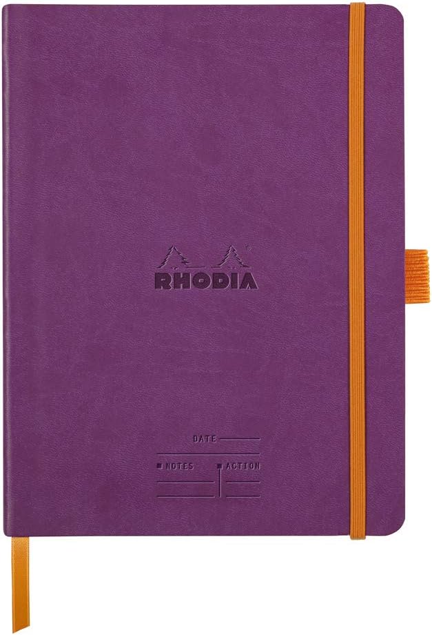 RHODIA 117790C - Soft Notebook Meeting Purple - A5+ - Pre-Printed Date/Notes/Action
