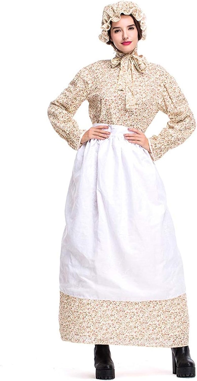Costume De Vieille Femme Pour Halloween - Kit Complet Avec Chemise De Nuit, Perruque, Canne à Ballon, Lunettes, Collier