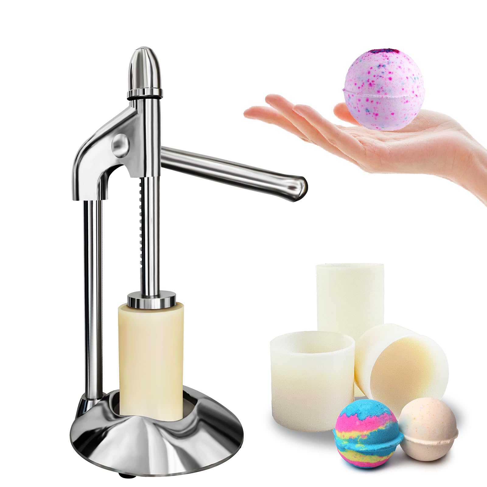 So Bath Bomb DIY,DIY Aroma Badebomben-Kit， Bath Bomb Press Machine with 6cm Mold Kit，Bath Bomb Maker, Ideal for Home & Commercial Use，Bath Bomb Molds