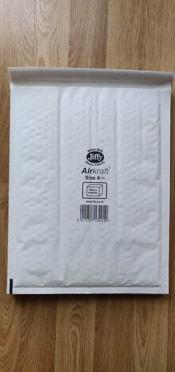 Jiffy JL-4 240 x 320 mm Airkraft Lightweight A4 Postal Bag (Size 4), White, Box of 50