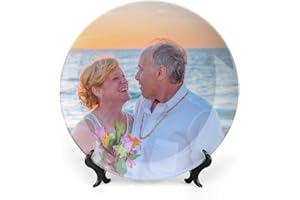 Custom Photo/Text Decorative Plate with Stands Design Your Own Porcelain Plates Custom Photo on Plate Ceramic Ornament Decora