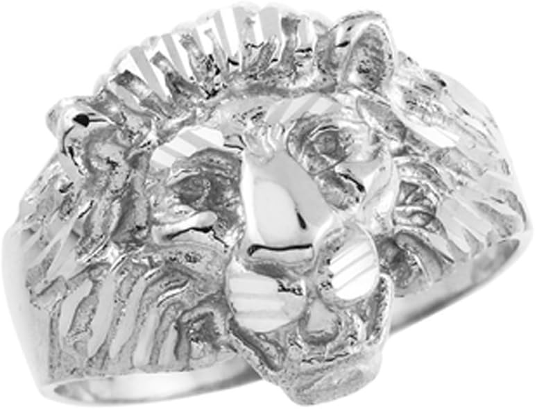 Animal Kingdom Men's 925 Silver Lion Head Ring