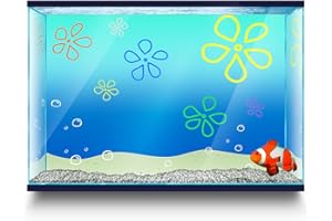 LYYAB Aquarium Background Stickers - Cartoon Underwater Beach B - Fish Tank Terrarium Decor Poster (25 x 17 inch / 64 x43 cm)
