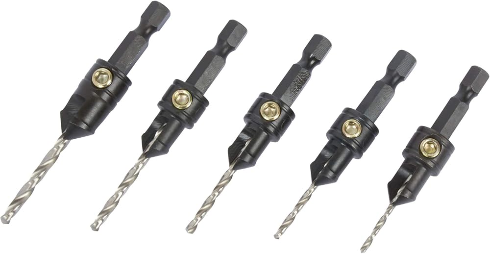 Trend Snappy Countersink Drill Set 5pc No4-No12 Gauge Quick Release Pilot Holes