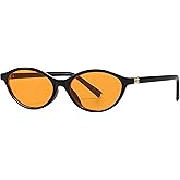 SevenColor Retro Oval Sunglasses for Women Men Trendy Small Round Sun Glasses 90s Oval Shape Vintage Shades