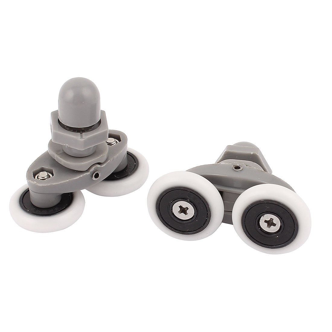Sourcingmap Plastic Double Shower Door Rollers Runners Wheels Pulleys 2pcs