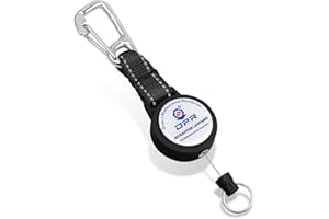 OVOVFANY Scuba Retractor Clip, Dive Gear Retractable Tether with 316 Steel Snap Hook 60cm (24″) Quick-release Extension Cord