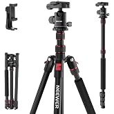 NEEWER Basics Camera Tripod Monopod, 71" Aluminum Heavy Duty Portable Travel DSLR Cell Phone Stand with 360&deg; Ball Head Cellphone Holder Mount Compatible with iPhone for Filming Video Recording, TP15