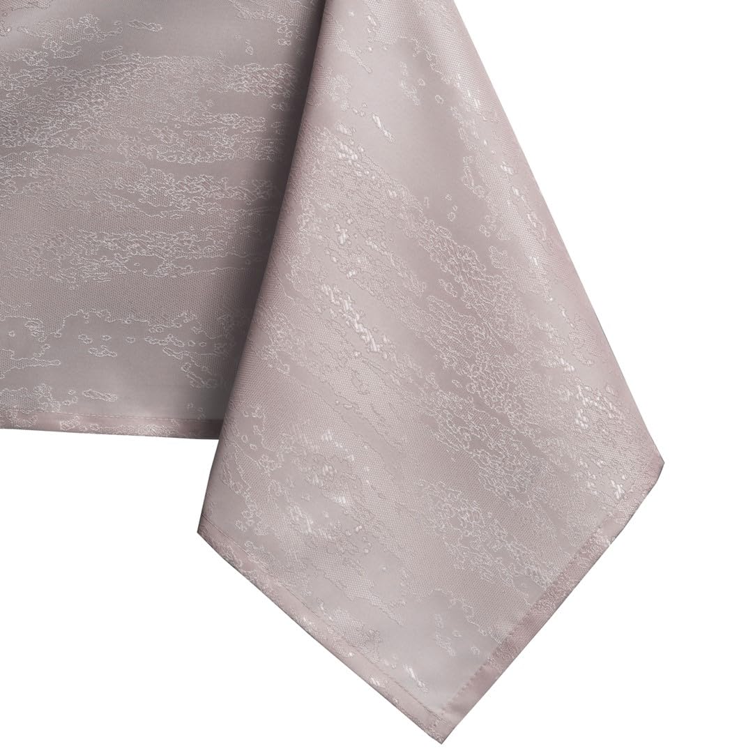 AmeliaHome Tablecloth 140 x 400 cm, Stain Protection, Lotus Effect, Washable, Water Repellent, Vesta Ornament, Dusty Pink