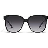 Quay - Womens Sunglasses, Square Lenses with UV Protection, Oversized Sunglasses (Wide Awake, Black)