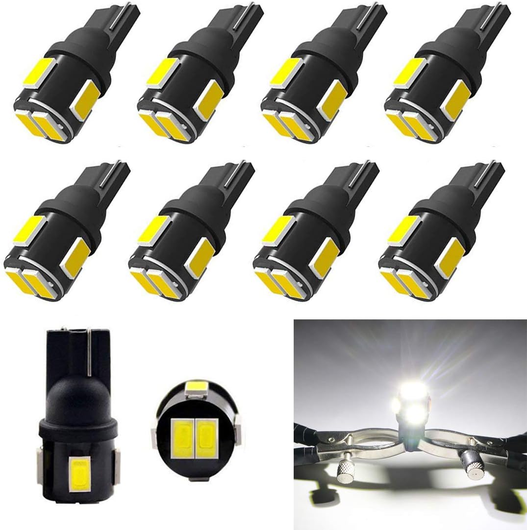 Botepon 501 led bulb, w5w bulb, T10 led bulbs, Super Bright Bulbs for Boot Light Dashboard Light Dome Light Dome Lights Door Light Side Marker Lamp White 10PCS