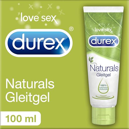 Durex Naturals Gleitgel auf Wasserbasis – Gleitmittel aus 100% natürlichen Inhaltsstoffen und mit Intim-Balance-Formel – 1 x 