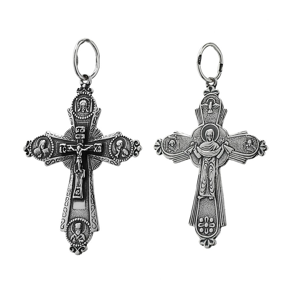 NKlaus 925 sterling silver cross orthodox crucifix Mary protection faith symbol 6220 baptism