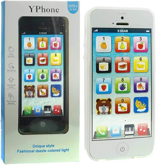 Amazon Com Cooplay White 1 1 Music Phone Toy Yphone Y Phone Animal Play Cell Phone Learning English Educational Mobile Study Best Gift Prize For Baby Kids Children Toys Games