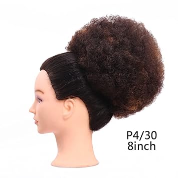4 30 Brown Mixed Aosome Updo Hair Piece Kinky Curly Hair Bun