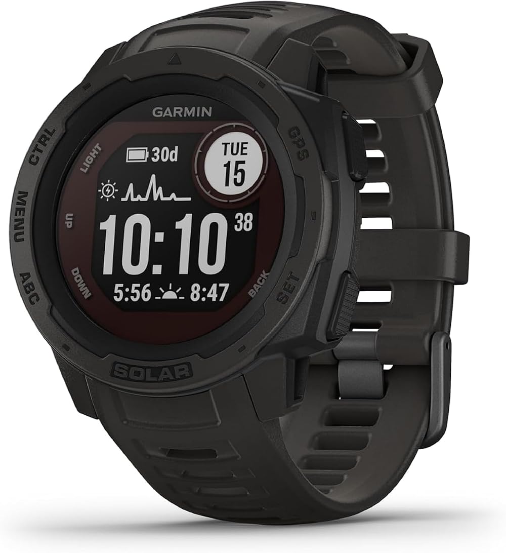 Garmin Instinct Solar Rugged Outdoor Smartwatch Graphite Built-in GPS Health