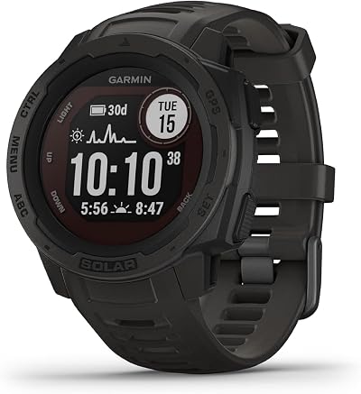 Garmin Instinct Solar Rugged Outdoor Smartwatch Graphite Built-in GPS Health