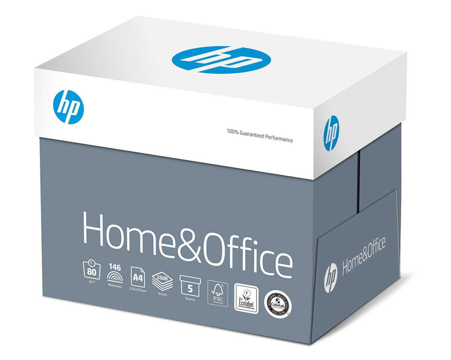 HP Papers Printer Paper, Home & Office A4 Paper, 210x297mm, 80gsm, 5 Ream Carton, 2500 Sheets - FSC Certified Copy Paper