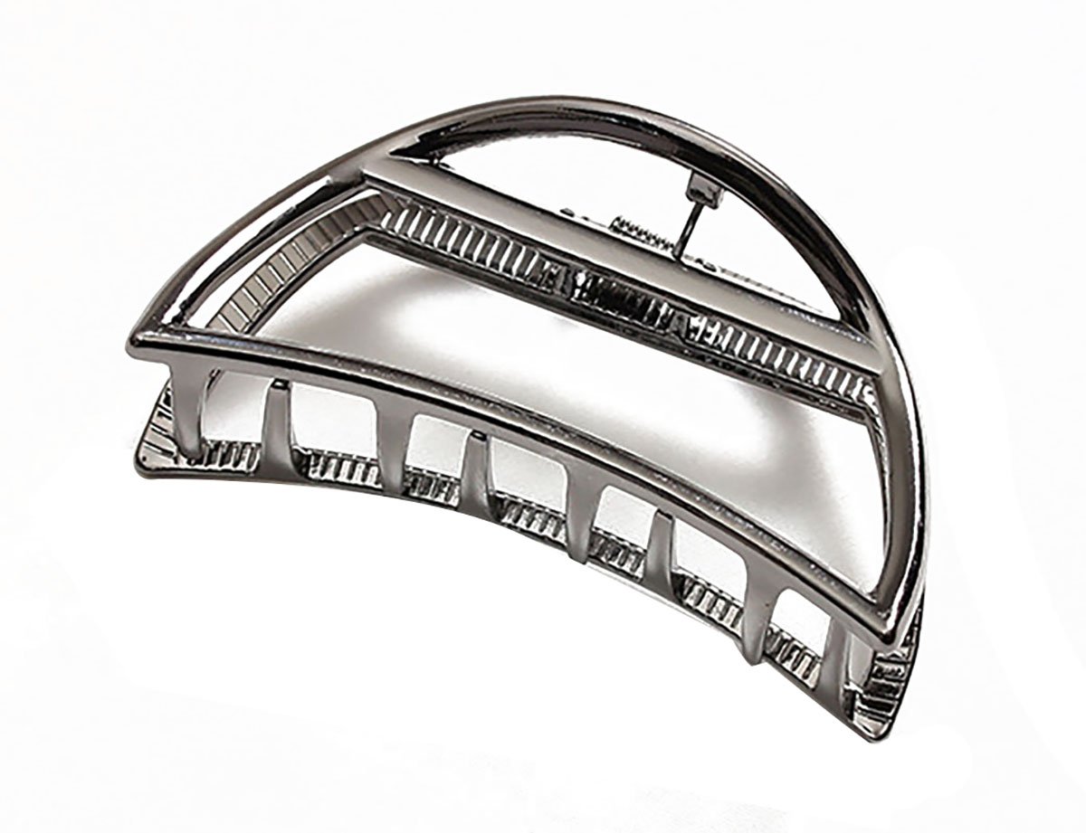 Fodattm Vintage Metal Hair Claw Hair Jaw Clips Hair Clamp Accessories for Girls Women (Semicircle, Black)