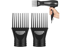 2Pcs Universal Hair Dryer Comb, Blow Dryer Comb Attachment for Straightening Detangling Fine Curly Natural Hair