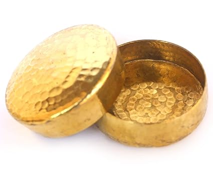 Zafos Brass Bowl Diya Holder-Tea Light Candle Holder Brass Bowl Set, Handmade Kubera Deepam Used As Diwali Gift,Brass Decor,Diyas for Decoration,Vilakku Brass,Free Tea Light,Gold,2.3x0.75 (6)