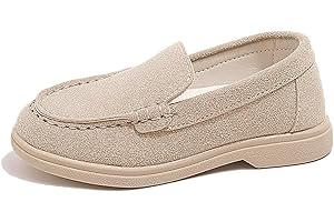 SOFMUO Toddler Boys Girls Loafers Slip On Little Kids Oxford Dress Flats Casual Boat Shoes School Uniform Moccasin Daily Walking Shoes