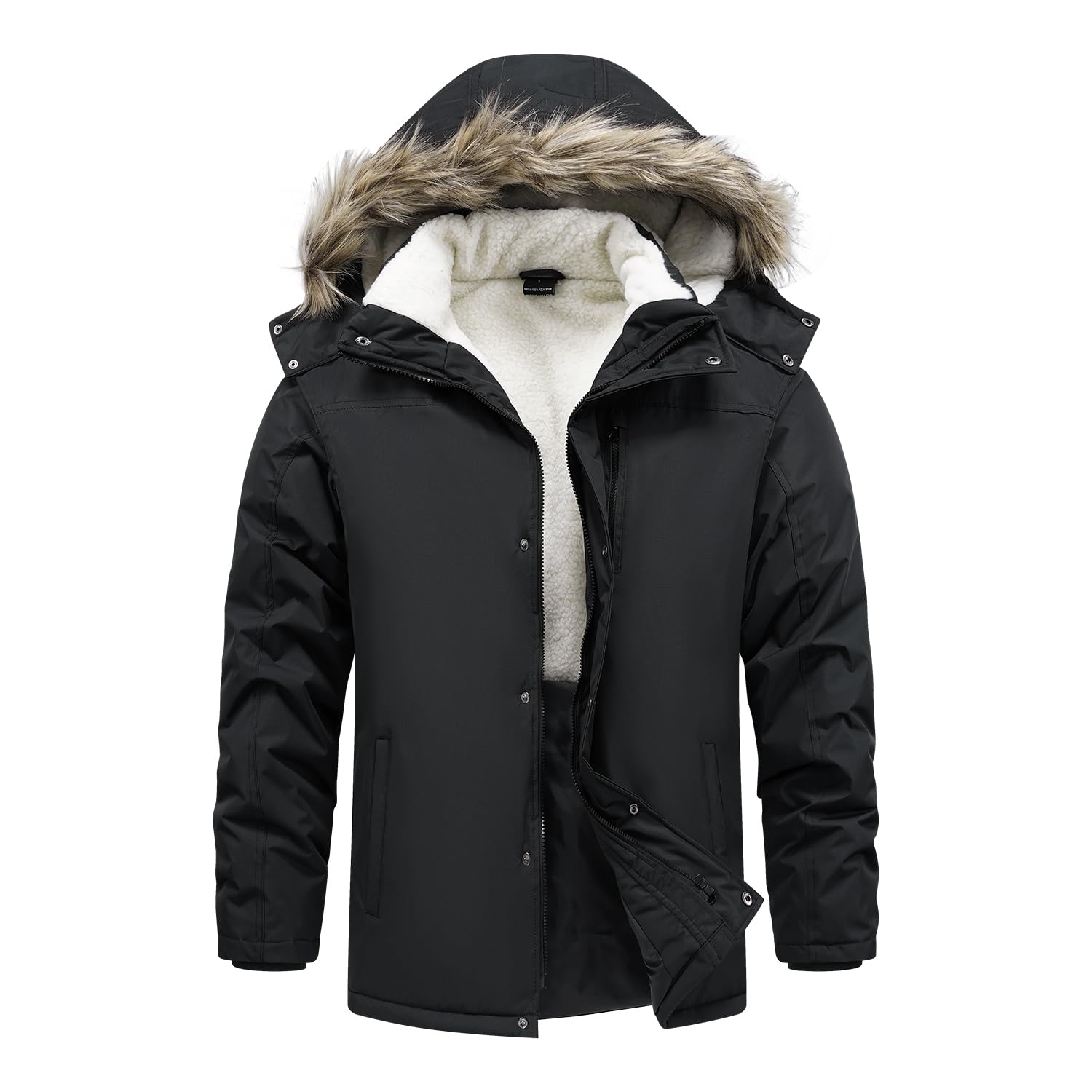 Photo 1 of ***FACTORY SEALED***TRUPPALAND Men's Winter Parka Jacket, Windproof Water-Resistant Ski Jacket Sherpa Lined Coat with Hood