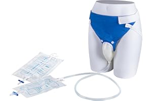 YOOGUSTO Wearable Urinal Bag with Reusable Silicone Urine Catheter Bag (2000ml & 1000ml), Portable External Urine Collector Bag for Elderly Men Blue