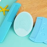 Aolso Baby Hair Brush and Comb Set 3Pcs Blue Nylon PP Safe Spherical Teeth view 6
