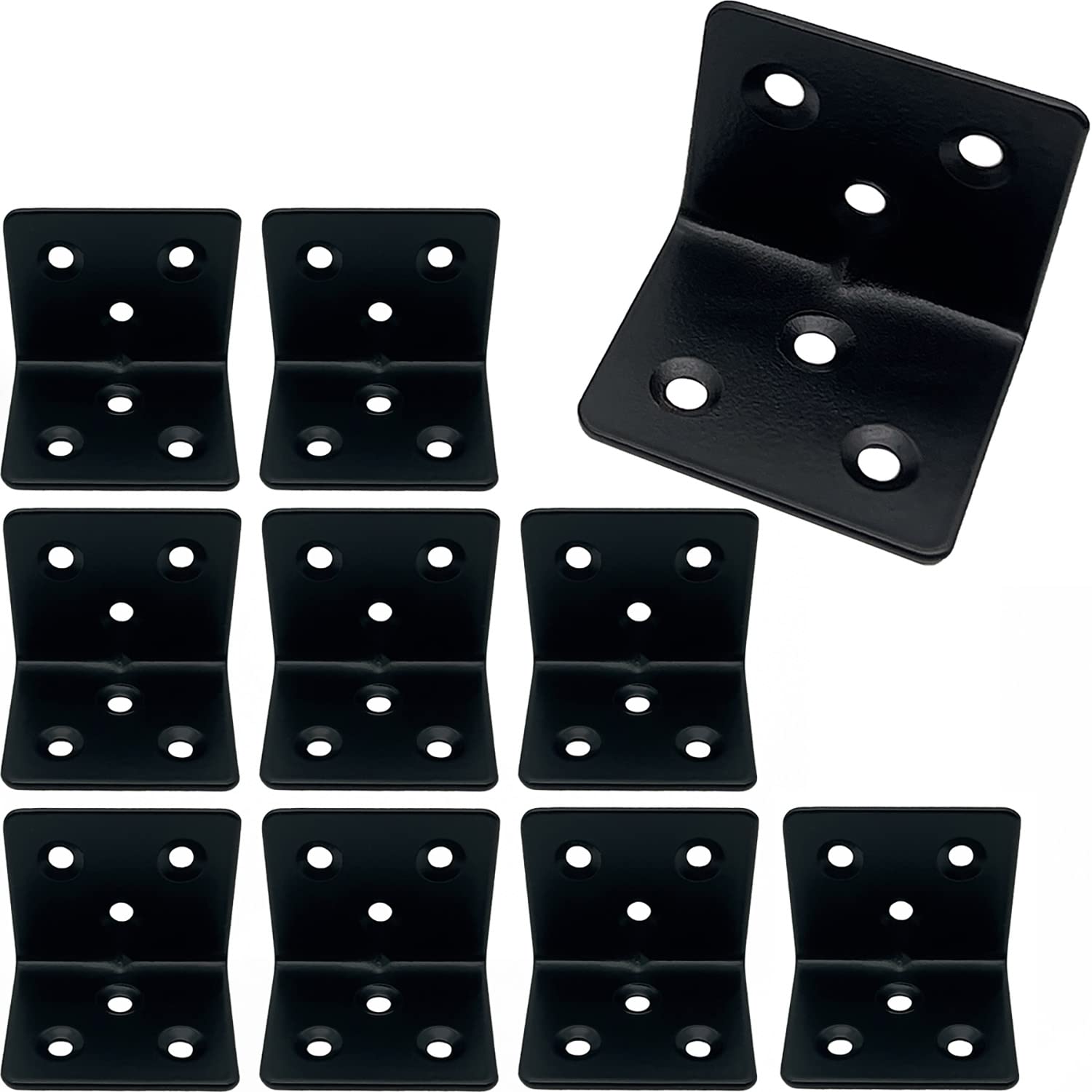 Right Angle Corner Brackets Wood Connectors Braces Plates Supports - 10pcs 38x30x1.5mm Stainless Steel L Shaped Angle Connector for Furniture, Shelf, Cabinets, Desk, Timber Joining Fixing Connector