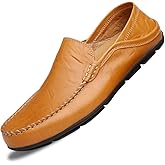 Go Tour Men's Premium Genuine Leather Casual Slip on Loafers Breathable Driving Shoes Fashion Slipper