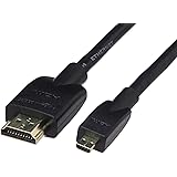 Amazon Basics Flexible and Durable Micro HDMI Cable (18Gpbs, 4K/60Hz) - 6 Feet, Black