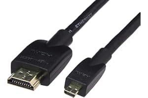 Amazon Basics Micro HDMI to HDMI Display Cable, 18Gbps High-Speed, 4K@60Hz, 2160p, 48-Bit Color, Ethernet Ready, 6 Foot, Black