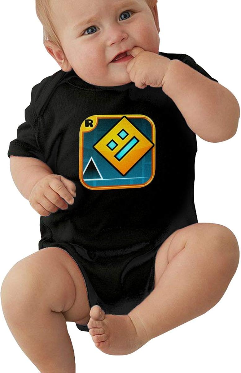 NOT Geometry Dash Unisex Baby Bodysuit Short Sleeve Cotton Bodysuit Boys Girls Baby Bodysuits