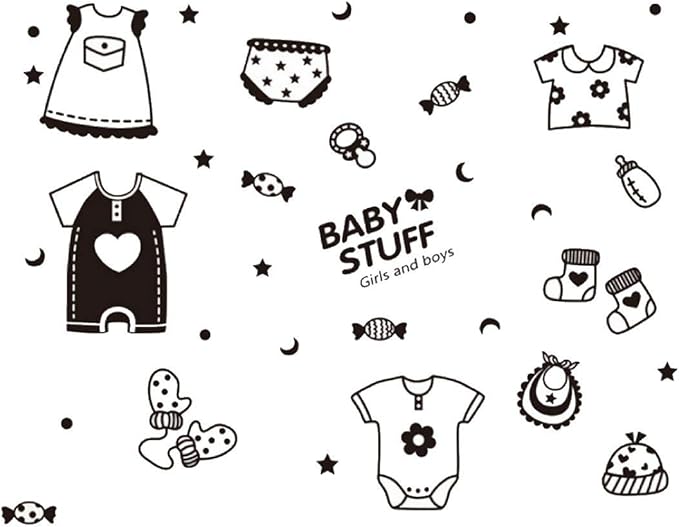 Amazon Co Jp Plus Nao プラスナオ ウォールステッカー 壁紙 シール ステッカー インテリア 家具 可愛い かわいい ガーリー 黒 壁 貼る モノトーン 子 服 ファッション小物