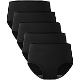 BAMBOO COOL Women's Underwear High Waisted Briefs Full Coverage Soft and Breathable Panties, 5-Pack