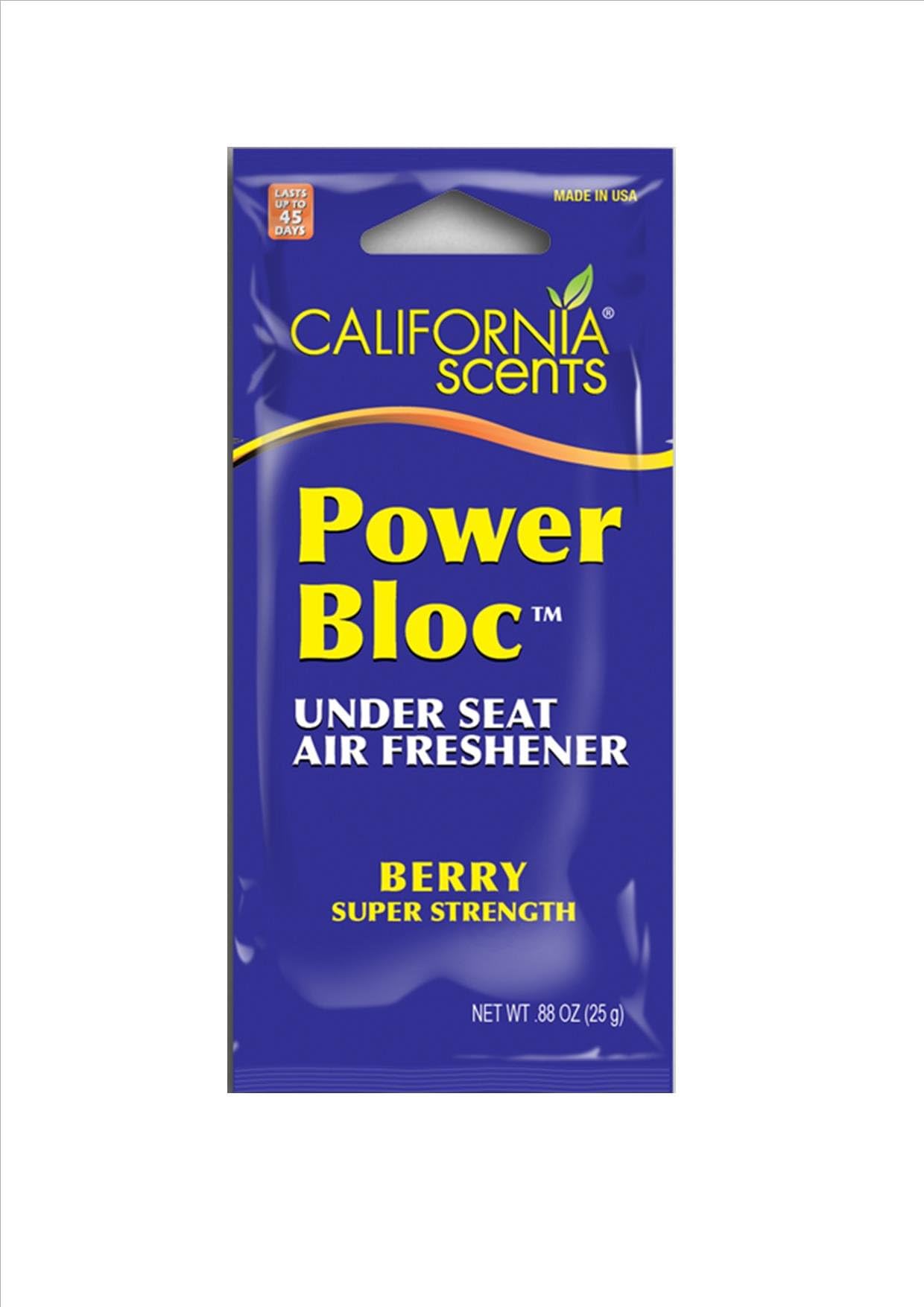 1 X California Scents POWER BLOC BERRY Air Freshener