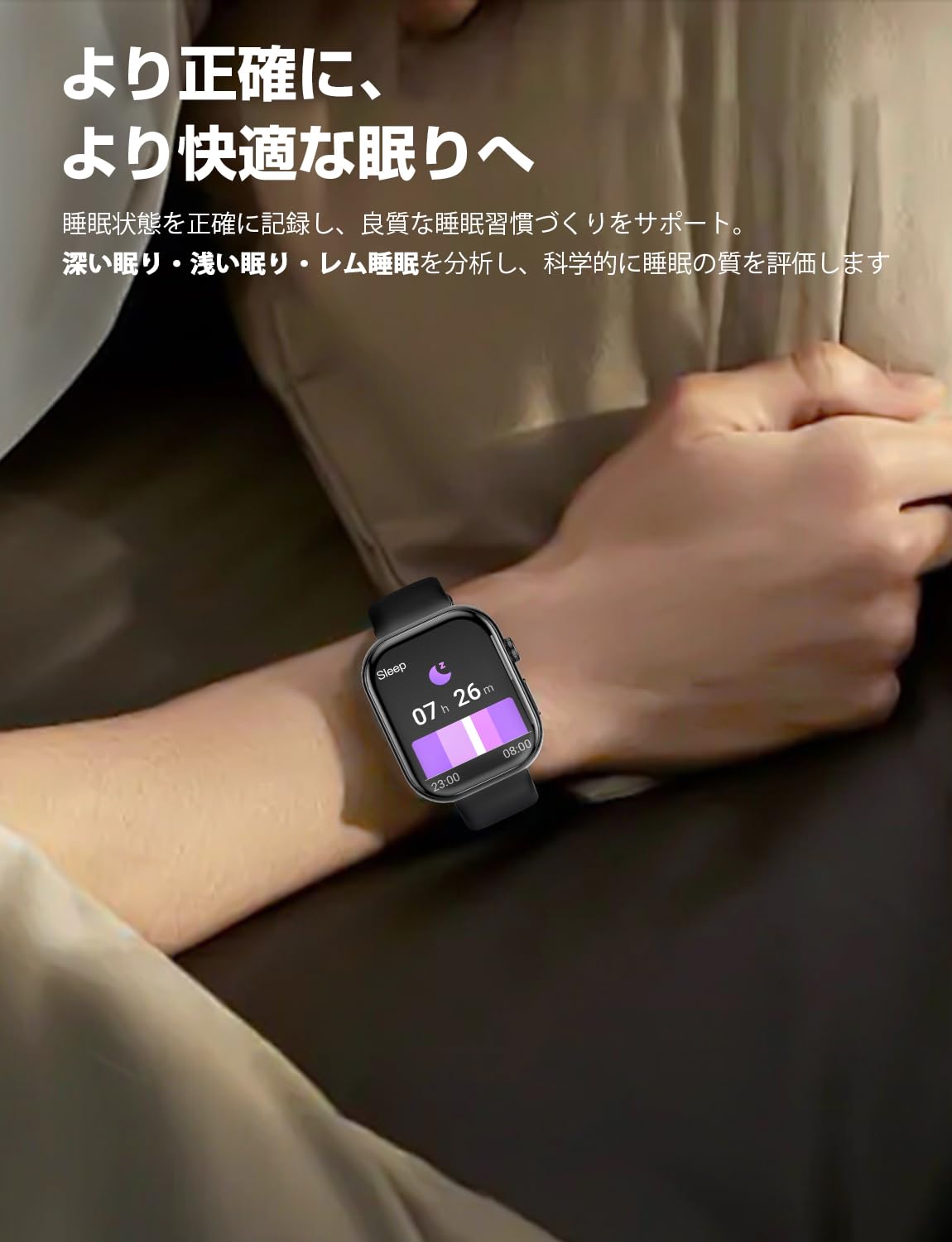 Smart Watch (Large 2.01 Inch Industry HD Screen, Thin and Lightweight), iPhone Compatible & Android Compatible, Bluetooth 5.3 Calling Function, Long Lasting Battery, Activity Tracker, SMS/Line