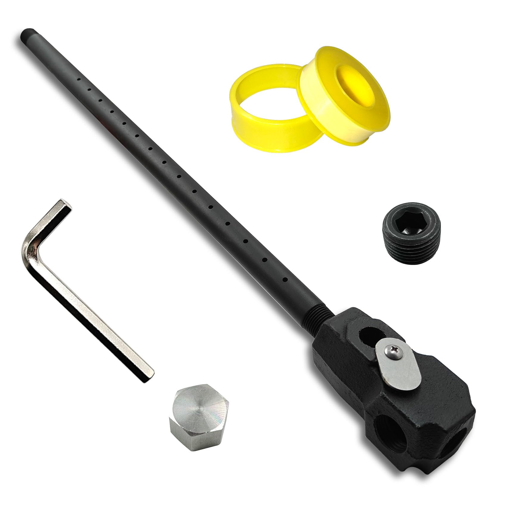 Photo 1 of ZGTools Universal Gas Log Lighter Starter for Fireplace, Cast Iron Burner Pipe with Fuel Mixer & Mixer Plug, Natural Gas Igniter Kit for Wood Burning Fireplaces, Compatible with Gas Fireplace Parts