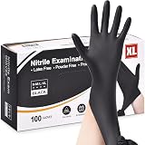 Fusion Vibes Black Nitrile Disposable Gloves Extra Strong XL 100 Count