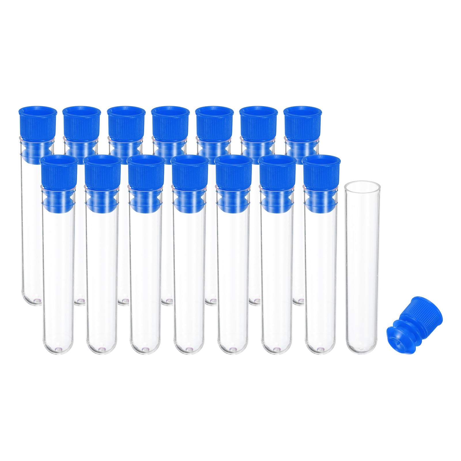 PATIKIL 0.6x2.4" Plastic Sewing Needle Storage Holder, 15 Pcs Portable Embroidery Needle Pin Toothpick Storage Tubes Case for Craft Knitting, Blue