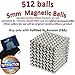 5mm 512 pieces Large Magnetic Balls Building Blocks Sculpture Magnets Educational game Office Magnet Toy Intelligence Development Stress Relief Imagination gift family (set of 216pcs x2 + 80 balls)