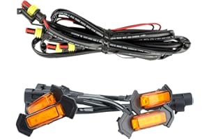piuryue for 2016-2020 Front Grille Lighting LED Grille Lights Kit 4 PCS(Amber Shell Yellow Light)