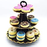 Timkumon 3-Tier Cardboard Cupcake Stand, Disposable