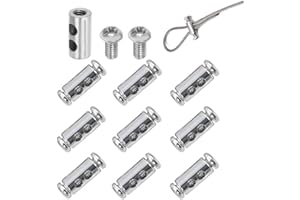 10Pcs Reusable Wire Rope Cable Clamps, Wire Rope Clips with Screw, Adjustable Steel Wire Rope Buckles Clamp, Cable Clamps for