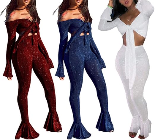 white glitter two piece set